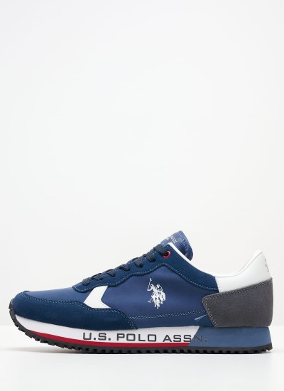 Ανδρικά Παπούτσια Casual Cleef001a Μπλε Δέρμα Καστόρι U.S. Polo Assn.