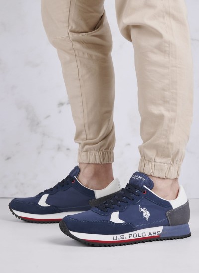 Ανδρικά Παπούτσια Casual Cleef001a Μπλε Δέρμα Καστόρι U.S. Polo Assn.