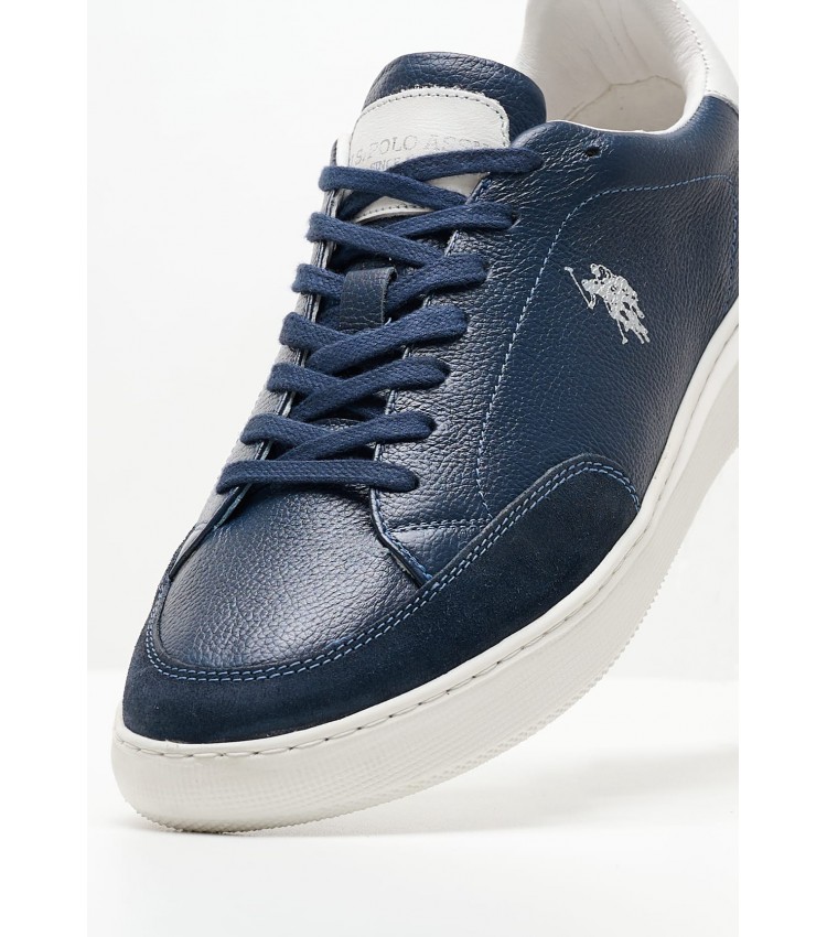 Ανδρικά Παπούτσια Casual Cryme005 Μπλε Δέρμα Καστόρι U.S. Polo Assn.