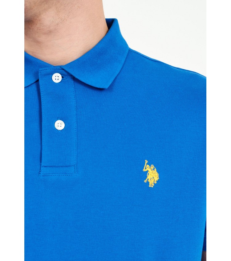 Men T-Shirts King.N Blue Cotton U.S. Polo Assn.