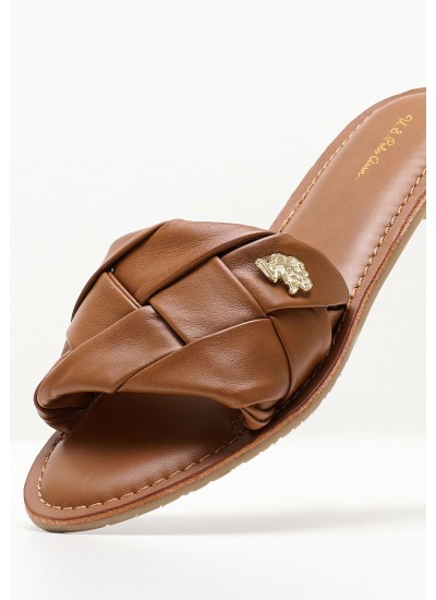 Γυναικεία Flats Linda003 Καφέ Δέρμα U.S. Polo Assn.