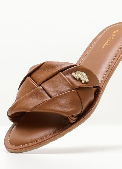 Γυναικεία Flats Gizeh.BS Ανθρακί Δέρμα Birkenstock