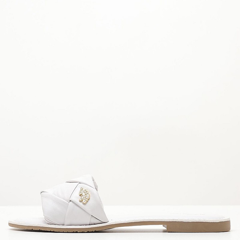 Γυναικεία Flats Linda003 Άσπρο Δέρμα U.S. Polo Assn.
