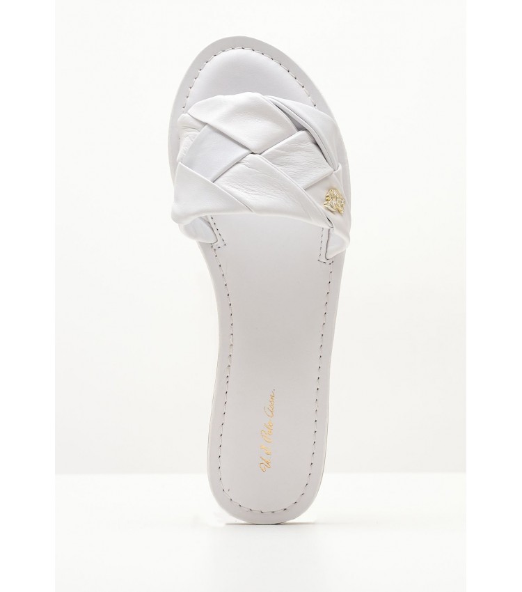 Women Flats Linda003 White Leather U.S. Polo Assn.