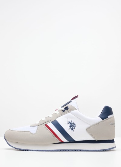 Ανδρικά Παπούτσια Casual Nobil006 Άσπρο ECOsuede U.S. Polo Assn.