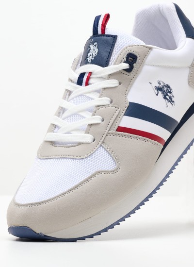 Ανδρικά Παπούτσια Casual Nobil006 Άσπρο ECOsuede U.S. Polo Assn.