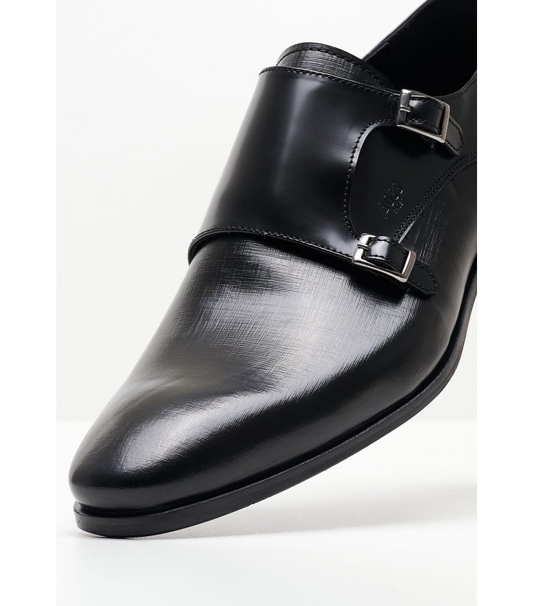 Men Moccasins V4966.GLM Black Leather Boss shoes