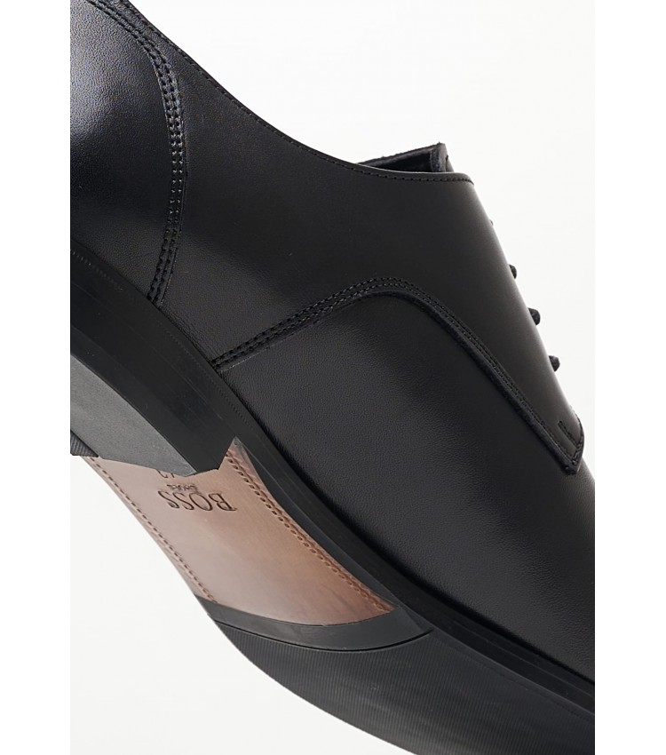 Ανδρικά Παπούτσια Δετά V4972 Μαύρο Δέρμα Boss shoes