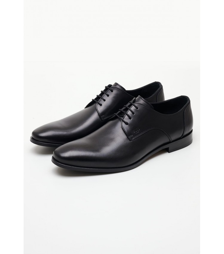 Ανδρικά Παπούτσια Δετά V4972 Μαύρο Δέρμα Boss shoes