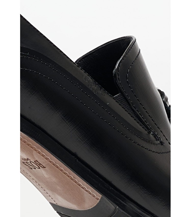 Ανδρικά Μοκασίνια X5429.GLM Μαύρο Δέρμα Boss shoes
