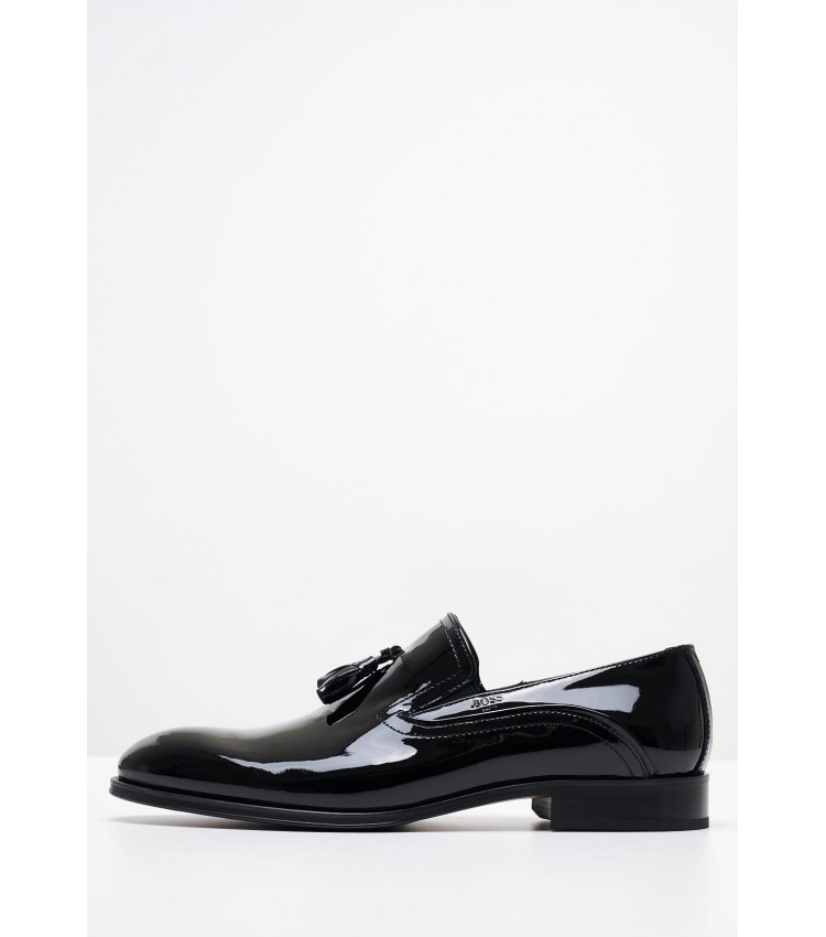 Men Moccasins V5429.Pat Black Patent Leather Boss shoes