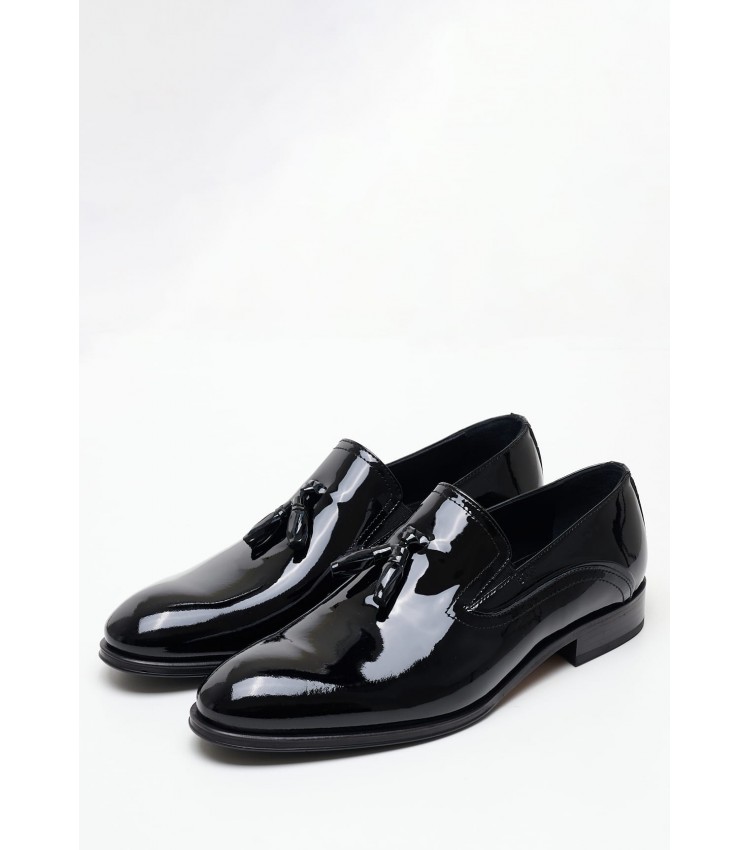 Men Moccasins V5429.Pat Black Patent Leather Boss shoes