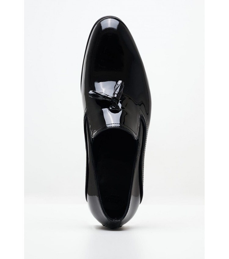 Men Moccasins V5429.Pat Black Patent Leather Boss shoes