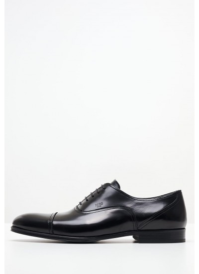 Men Shoes V5974.FLO Black Leather Boss shoes