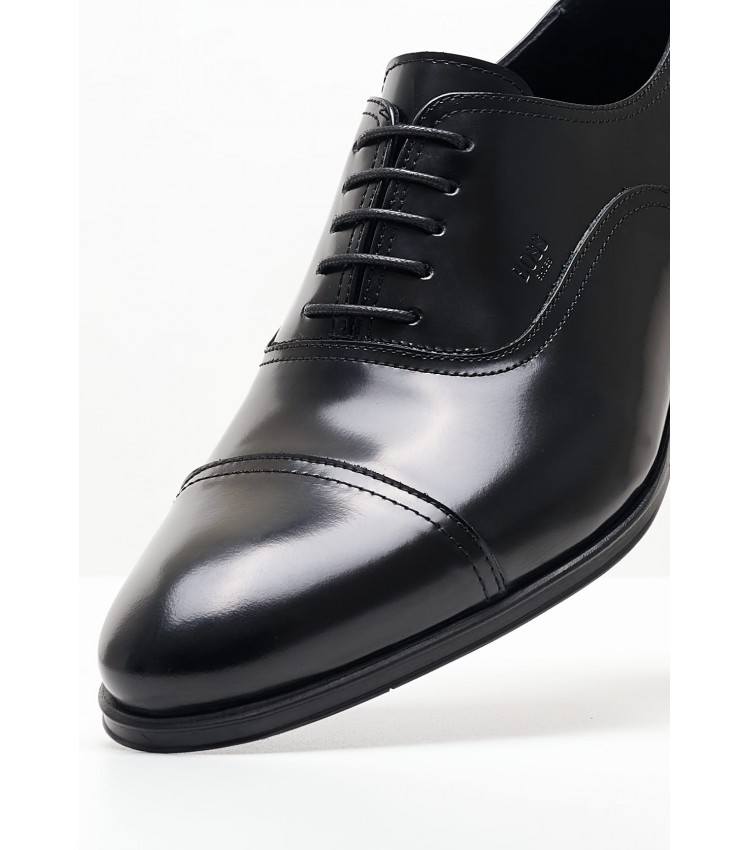 Men Shoes V5974.FLO Black Leather Boss shoes