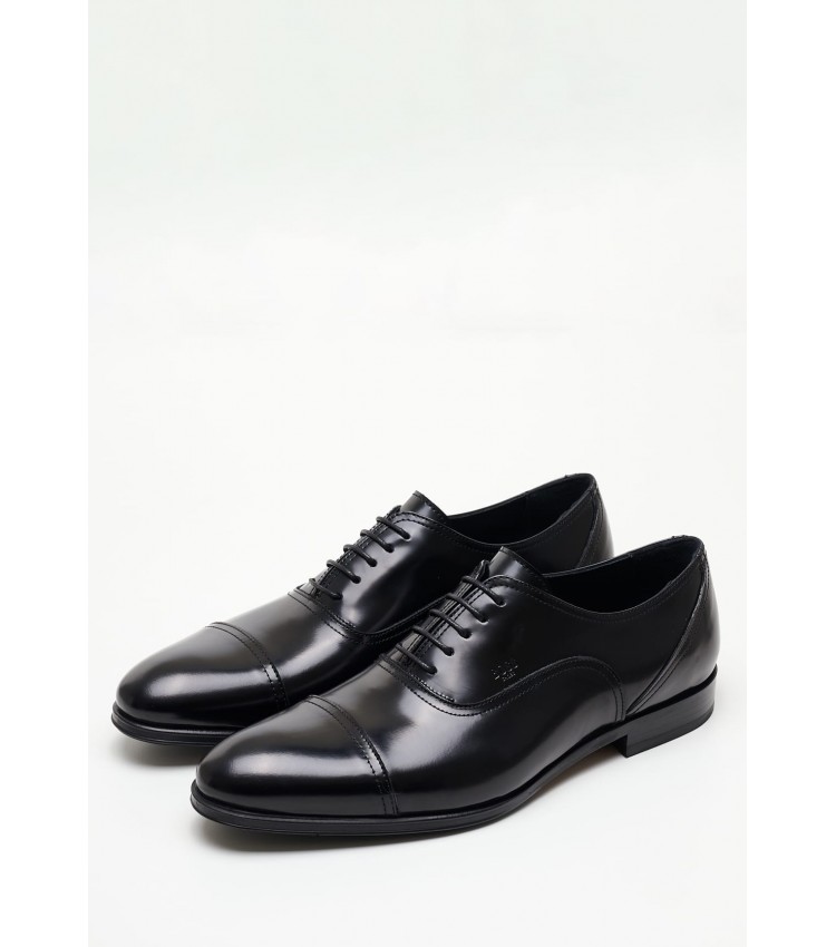 Men Shoes V5974.FLO Black Leather Boss shoes