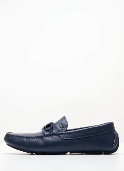 Ανδρικά Παπούτσια Δετά 2200 Μπλε Δέρμα Νούμπουκ Damiani