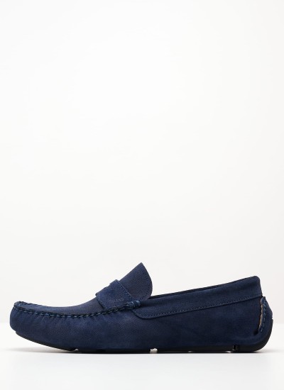 Men Moccasins V6890.Sue Blue Buckskin Boss shoes