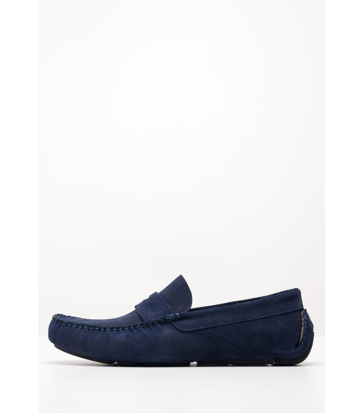 Men Moccasins V6890.Sue Blue Buckskin Boss shoes