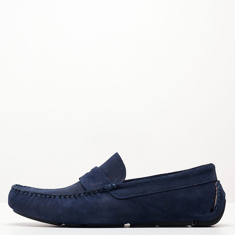 Ανδρικά Μοκασίνια V6890.Sue Μπλε Δέρμα Καστόρι Boss shoes