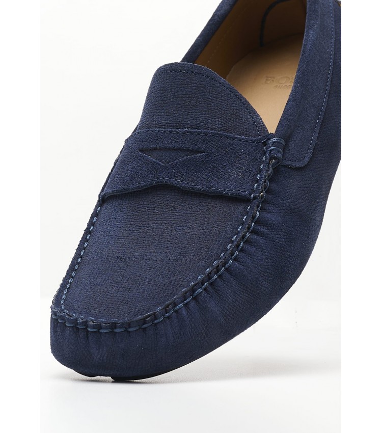 Men Moccasins V6890.Sue Blue Buckskin Boss shoes