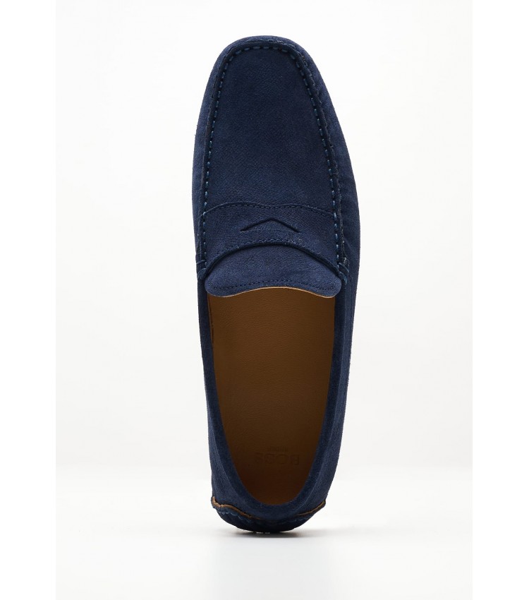 Men Moccasins V6890.Sue Blue Buckskin Boss shoes