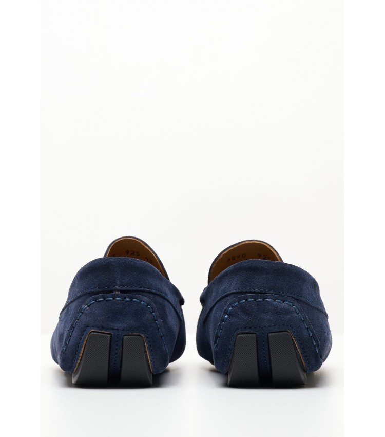 Men Moccasins V6890.Sue Blue Buckskin Boss shoes