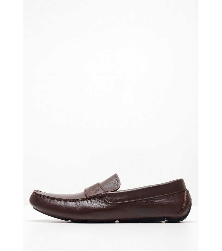 Men Moccasins V6890 Brown Leather Boss shoes