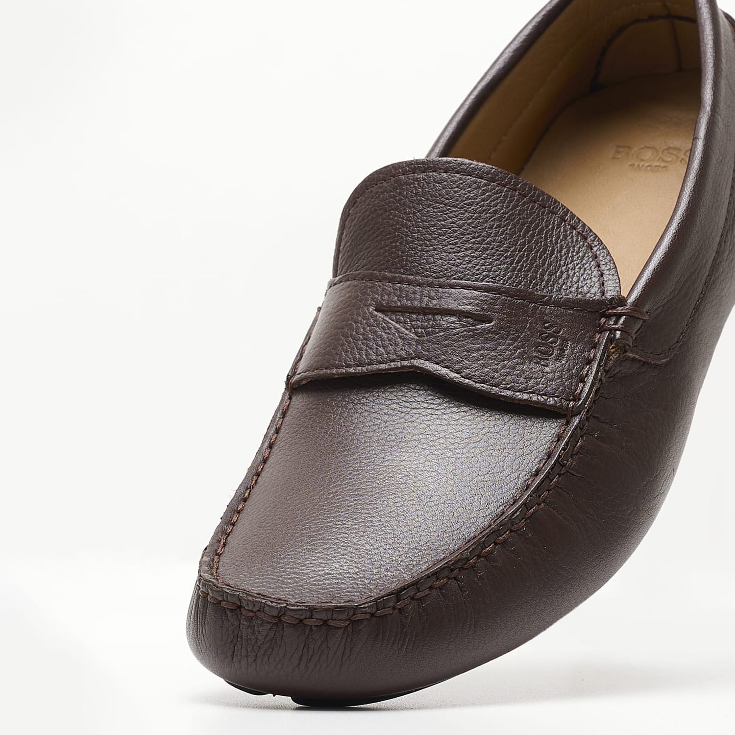Ανδρικά Μοκασίνια V6890 Καφέ Δέρμα Boss shoes