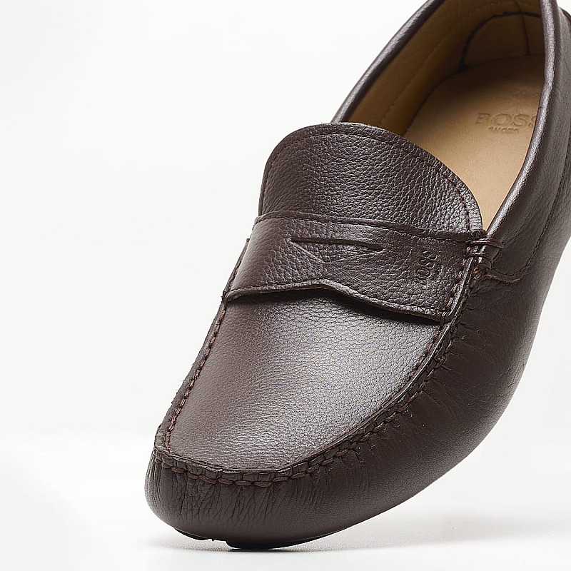 Ανδρικά Μοκασίνια V6890 Καφέ Δέρμα Boss shoes