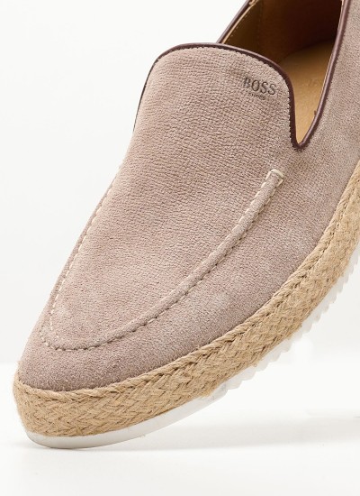 Men Moccasins V6904.SUE Beige Leather Boss shoes