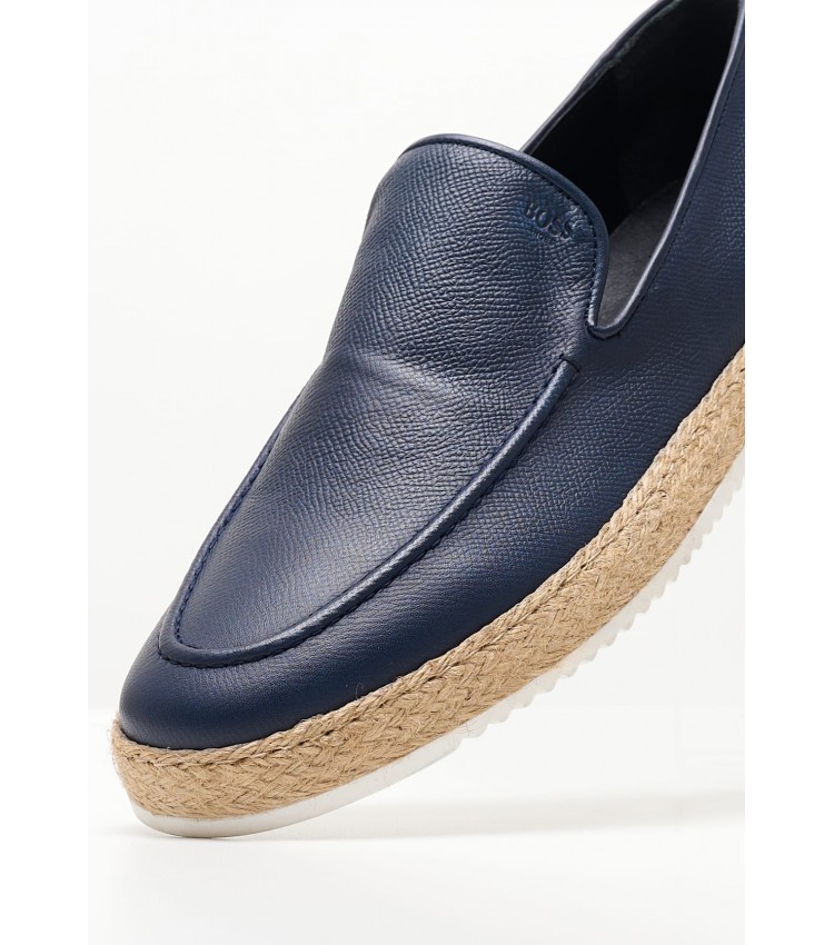 Men Moccasins V6904 Blue Leather Boss shoes