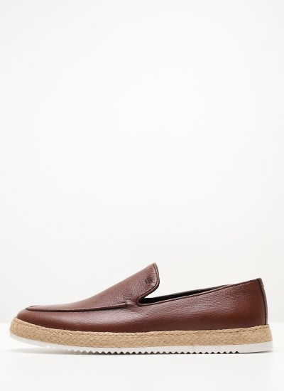 Ανδρικά Μοκασίνια V6904 Καφέ Δέρμα Boss shoes