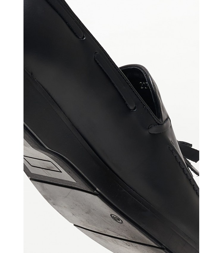 Ανδρικά Μοκασίνια V7159 Μαύρο Δέρμα Boss shoes