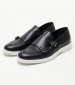 Men Moccasins V7160 Black Leather Boss shoes