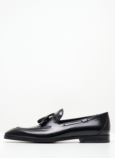 Ανδρικά Μοκασίνια R6711 Μαύρο Δέρμα Boss shoes