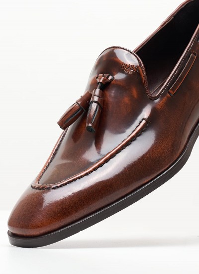 Ανδρικά Μοκασίνια R6711 Μαύρο Δέρμα Boss shoes