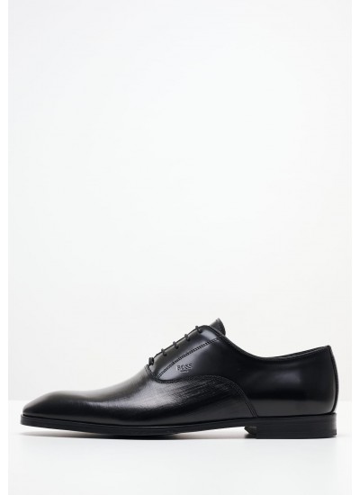 Men Shoes V7167.GLM Black Leather Boss shoes