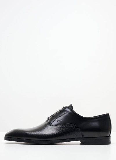 Ανδρικά Μοκασίνια R6711 Μαύρο Δέρμα Boss shoes