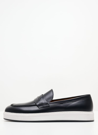 Ανδρικά Μοκασίνια V7169 Μαύρο Δέρμα Boss shoes