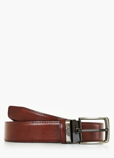 Ανδρικές Ζώνες VB004 Καφέ Δέρμα Boss shoes