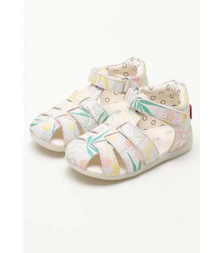 Kids Flip Flops & Sandals Bigflo.2 White Leather Kickers