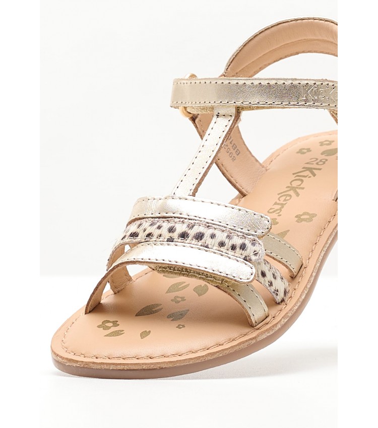 Kids Flip Flops & Sandals Diamanto.2 Gold Leather Kickers