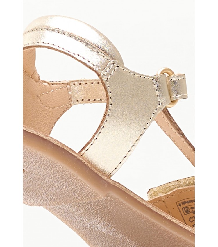 Kids Flip Flops & Sandals Diamanto.2 Gold Leather Kickers