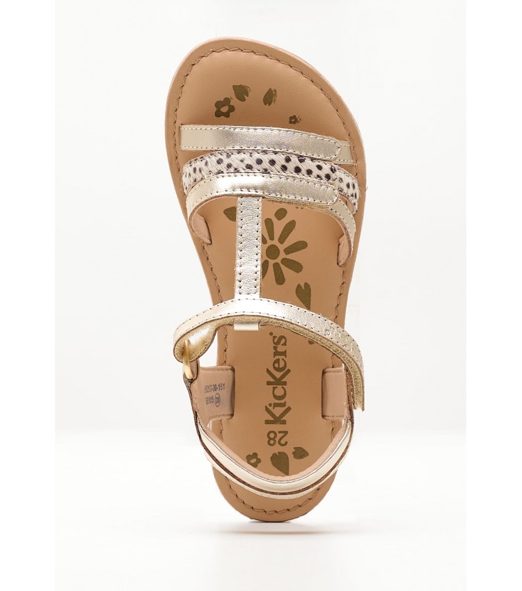 Kids Flip Flops & Sandals Diamanto.2 Gold Leather Kickers