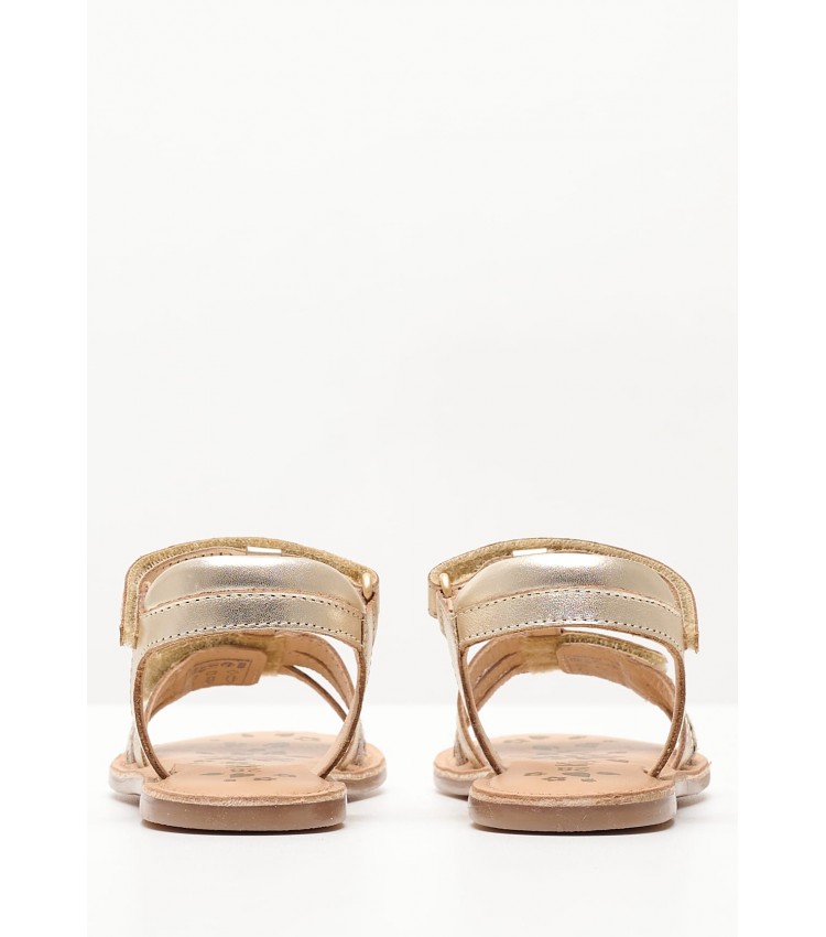 Kids Flip Flops & Sandals Diamanto.2 Gold Leather Kickers