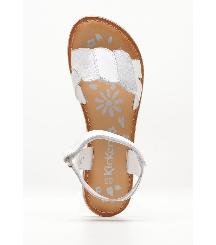 Kids Flip Flops & Sandals Disdana White Leather Kickers