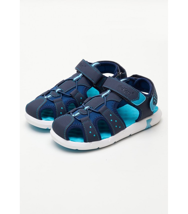 Kids Flip Flops & Sandals Jumange Blue ECOsuede Kickers