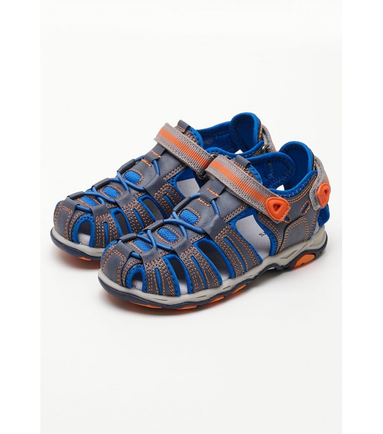 Kids Flip Flops & Sandals Kawa Blue ECOleather Kickers