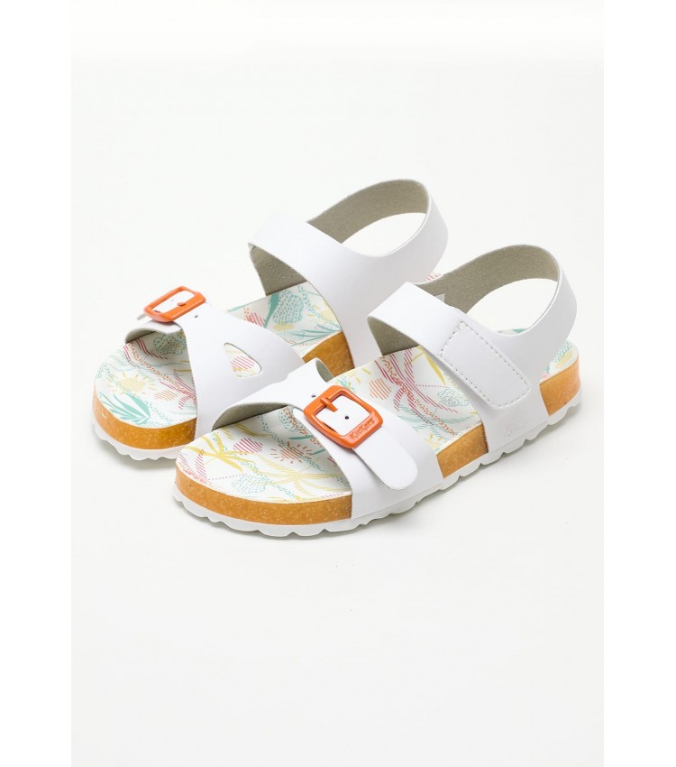 Kids Flip Flops & Sandals Sunkro.2 White ECOleather Kickers